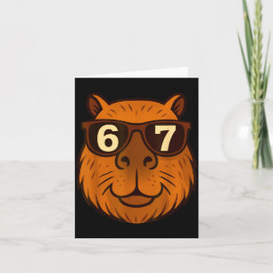 Lustige Capybara-Singles 67 Six Seven Meme Karte