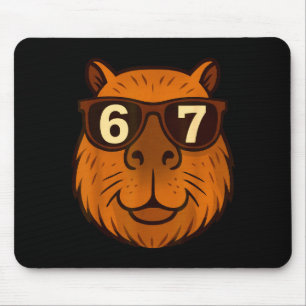 Lustige Capybara-Singles 67 Six Seven Meme Mousepad
