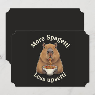 Lustige Capybara-Spaghetti-Wortspiel - Mehr Spaghe Einladung