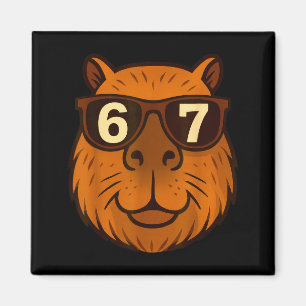 Lustige Capybara Sungles 67 Six Seven Meme Magnet