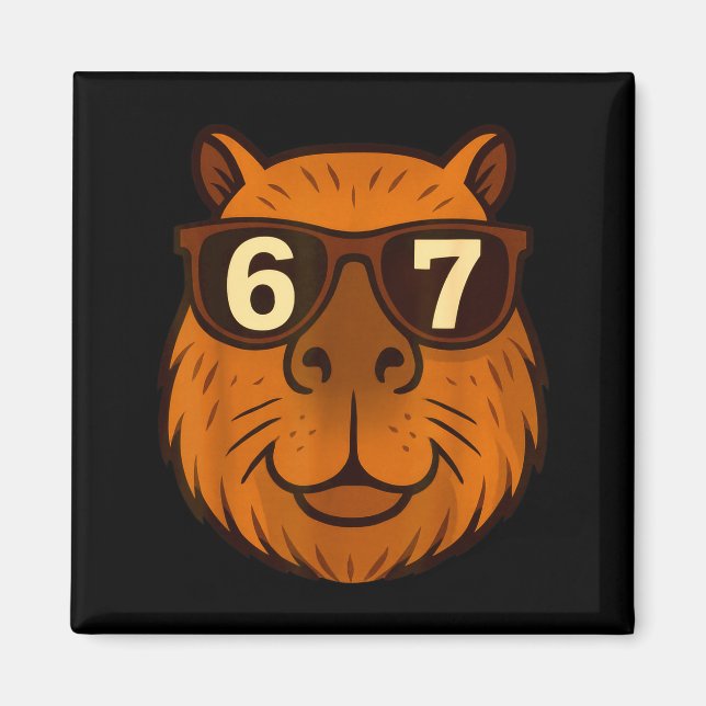 Lustige Capybara Sungles 67 Six Seven Meme  Magnet (Vorne)