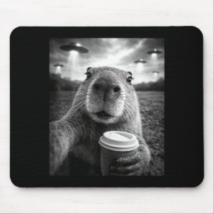 Lustige Capybara-UFO-Selfie-Alien-Meme Mousepad