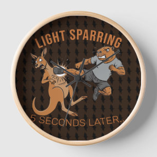 Lustige Capybara vs Kangaroo Leichtes Sparring MMA Uhr