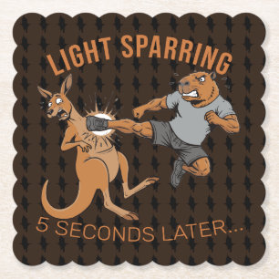 Lustige Capybara vs Kangaroo Leichtes Sparring MMA Untersetzer