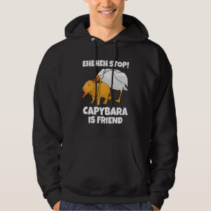 Lustige Capybara wird von Pelikan-Freunden Meme ge Hoodie