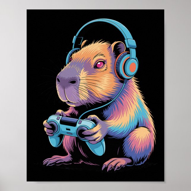 Lustige Capyra Gaming-Video-Spieler Capyra  Poster (Vorne)