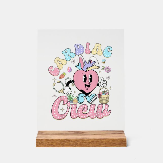 Lustige Cardiac Crew Ostertag CVICU Krankenschwest Acrylschild (Vorderseite)