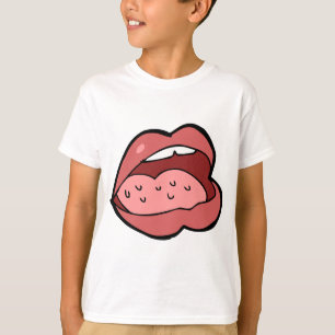 Lustige Cartoon-aufgerissener Mund und Lippen T-Shirt