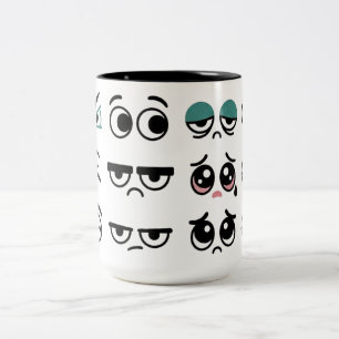 Lustige Cartoon-Augen-Wasserflasche Zweifarbige Tasse