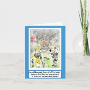 Lustige Cartoon BBQ Kochkarte für Papa Karte