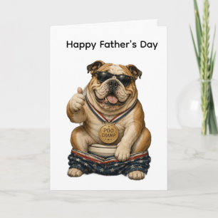 LUSTIGE CARTOON-ENGLISCH-BULLDOGGE-ZUM VATERTAG KARTE