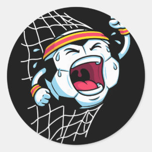 Lustige Cartoon-Fußball-Ll-Netzbrechen-Tor erziele Runder Aufkleber