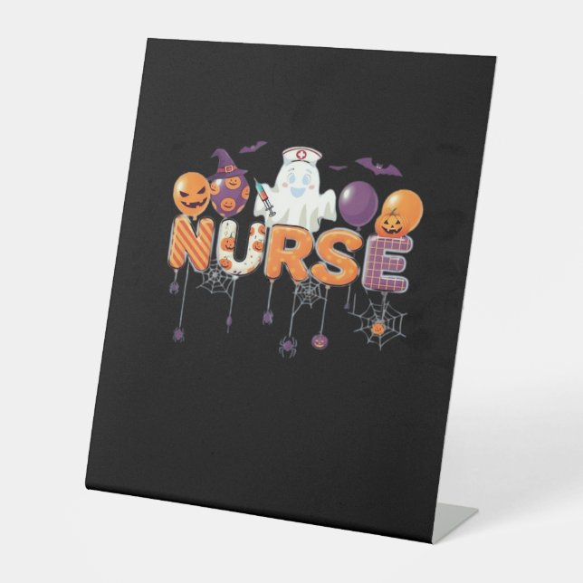 Lustige Cartoon-Geisterkrankenschwester - Hot Nurs Sockelschild (Vorderseite)