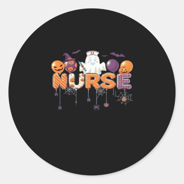 lustige Cartoon Geisterschwester - Heiße Nurse Hal Runder Aufkleber (Vorderseite)