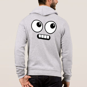 Lustige Cartoon-Gesicht Vorder- und Rückseite Hoodie