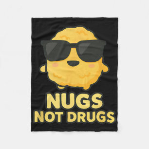 Lustige Cartoon-Hähnchen-Nuggets Nugs keine Drogen Fleecedecke
