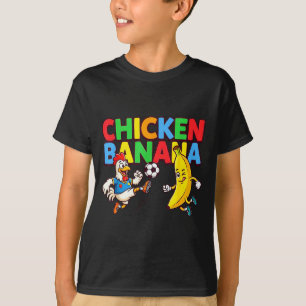 Lustige Cartoon-Henne Banane Fußballspieler Ball G T-Shirt