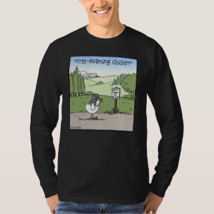 Lustige Cartoon-Henne beim Umherstreifen T-Shirt