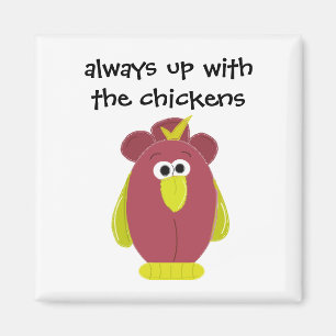 Lustige Cartoon-Henne mit Spruch Magnet