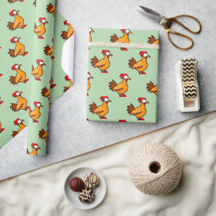 Lustige Cartoon-Huhn-Illustration Geschenkpapier