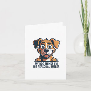 Lustige Cartoon-Hund-Butler-Zitat Feiertagskarte