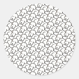 Lustige Cartoon-Hunde beim Sitzen Runder Aufkleber