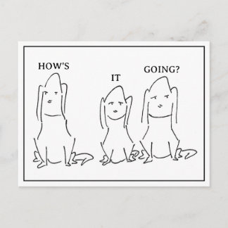 Lustige Cartoon-Hunde "Wie geht's" Postkarte