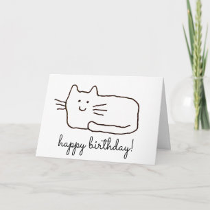 Lustige Cartoon-Katze Zeichnung Alles Gute zum Geb Karte