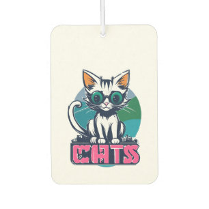 Lustige Cartoon-Katzen-Logo-Vektor Manga-Anime-S Autolufterfrischer
