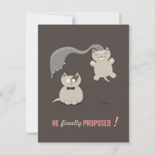Lustige Cartoon-Katzen - Save-the-Date-Einladung Save The Date