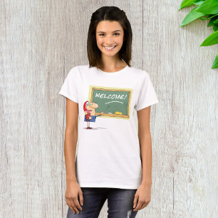 Lustige Cartoon-Lehrerin Willkommen zurück zur Sch T-Shirt