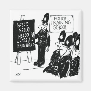 Lustige Cartoon-Schule der britischen Polizei Magnet