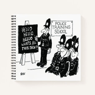 Lustige Cartoon-Schule für die Polizeiausbildung i Notizbuch