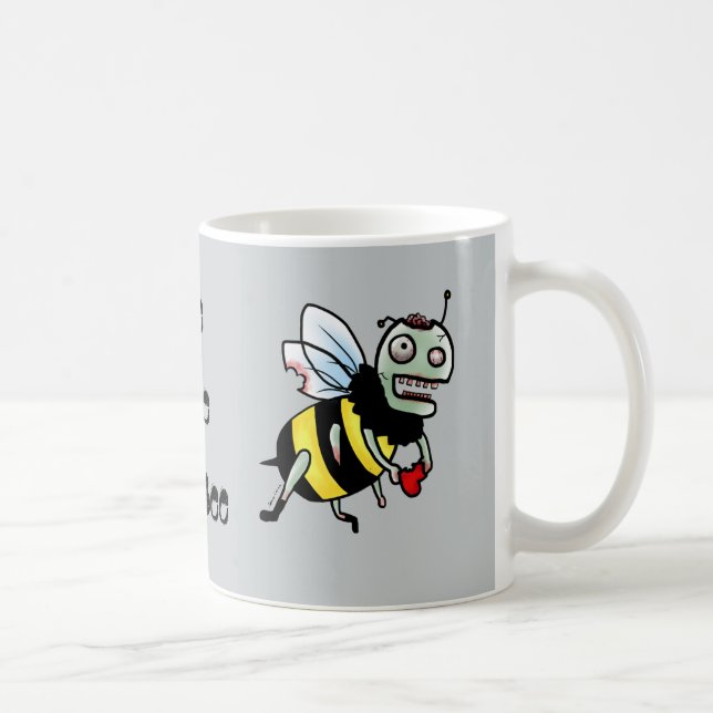 Lustige Cartoon-Tasse des Hummel-Bienenzombies Kaffeetasse (Rechts)