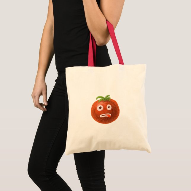 Lustige Cartoon-Tomate Tragetasche (Vorderseite (Produkt))
