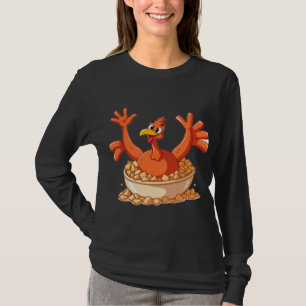 Lustige Cartoon Truthahn in Schüssel Süßes Ernteda T-Shirt