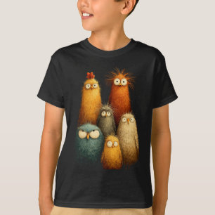 Lustige Cartoon-Vögel mit großen Augen für Hühnerl T-Shirt