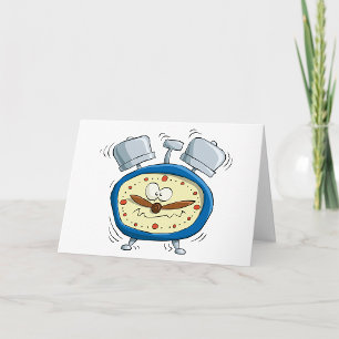Lustige Cartoon-Wecker-Quirky-Aufwachen Karte