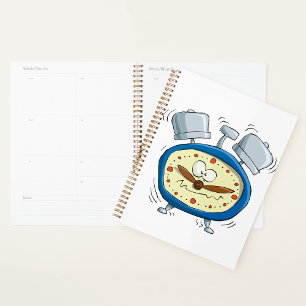 Lustige Cartoon-Wecker-Quirky-Aufwachen Planer