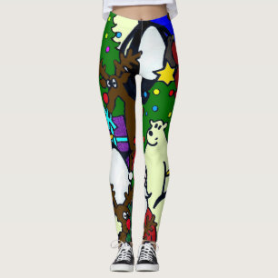 Lustige Cartoon-Weihnachts-Tier Damen-Leggings Leggings