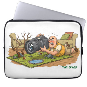 Lustige Cartoon-Wildlife-Fotografie-Szene Laptopschutzhülle