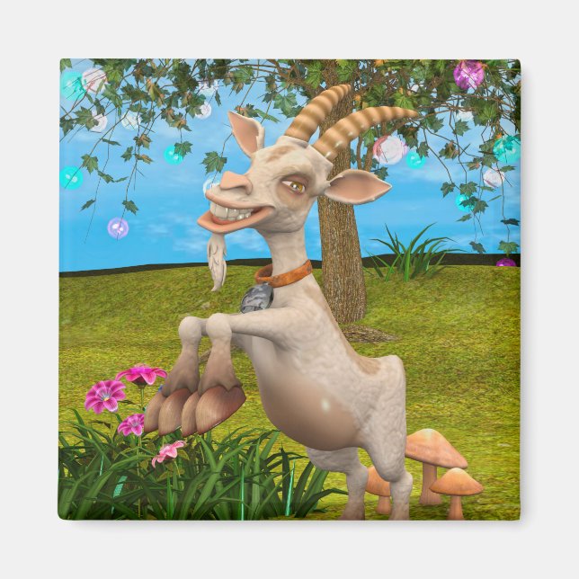 Lustige Cartoon-Ziegen-Garten-Tier-Kunst Magnet (Vorne)