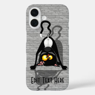 Lustige Cartoonfigur: Katze auf dem Kopf iPhone 16 Hülle
