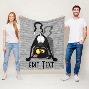 Lustige Cartoonfigur: Katze auf dem Kopf Fleecedecke