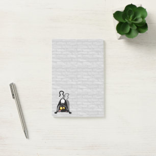Lustige Cartoonfigur: Katze auf dem Kopf Post-it Klebezettel