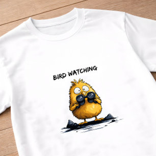 Lustige Cartoonfigur Vogelbeobachtung Ironischer H T-Shirt