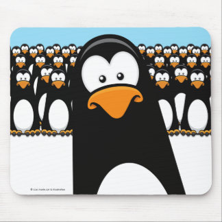 Lustige Cartoonpenguin-Armee Mousepad