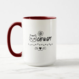 Lustige CAT GPT KI Pixelkatze / Lustige Katzen-Tec Tasse