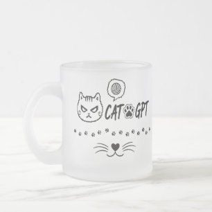 Lustige CAT GPT KI Pixelkatze / Lustiges Katzen-Te Mattglastasse