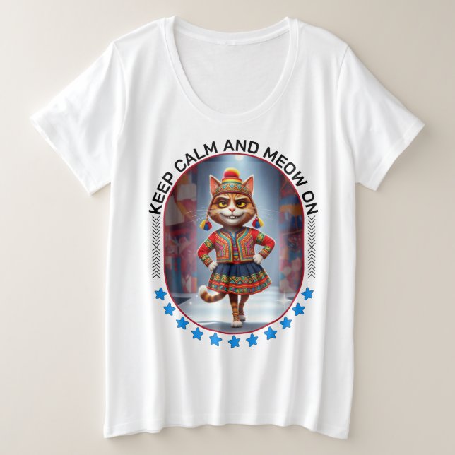 lustige Cat-Show Große Größe T-Shirt (Design vorne)
